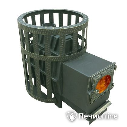 Дровяные печи-каменки Березка Воевода 15 ДТ-3 со стеклом полукругом в Белгороде